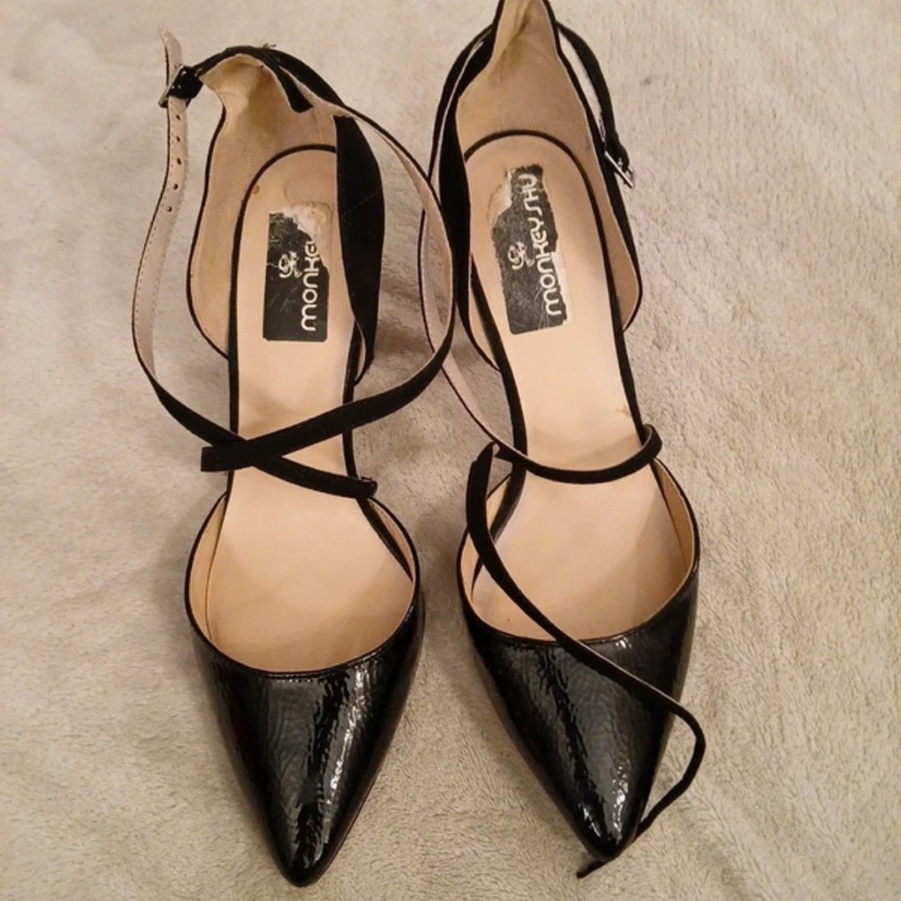 Chic Black Strappy Heels by Miu Miu